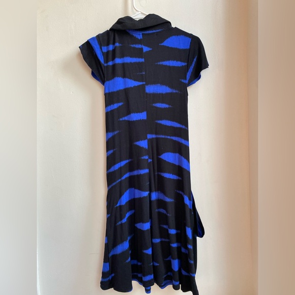 Kensie Blue Black Knit Women’s Dress Zip Drapery Pockets Comfy Size XS - Picture 2 of 11